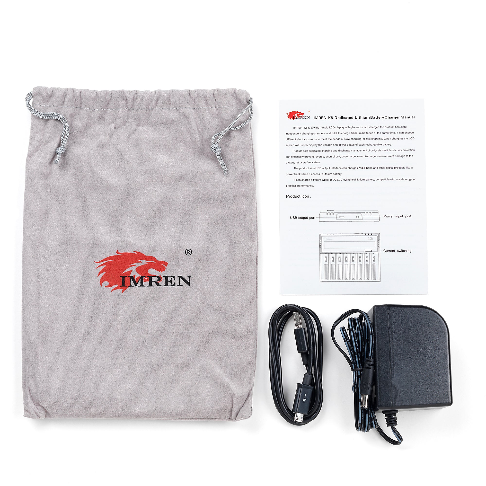 IMREN K8 8-Slot Universal Rechargeable Li-ion Battery Charger with LCD Scre - Image 3