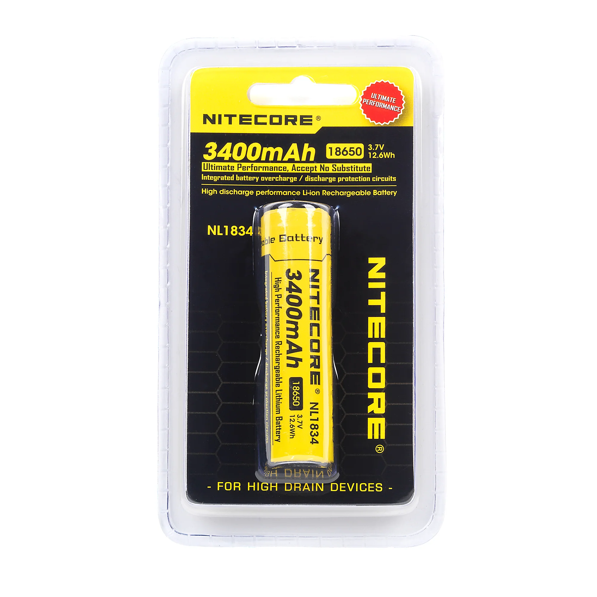 Nitecore NL1834 18650 3400mAh Battery - Protected Button Top - Image 4