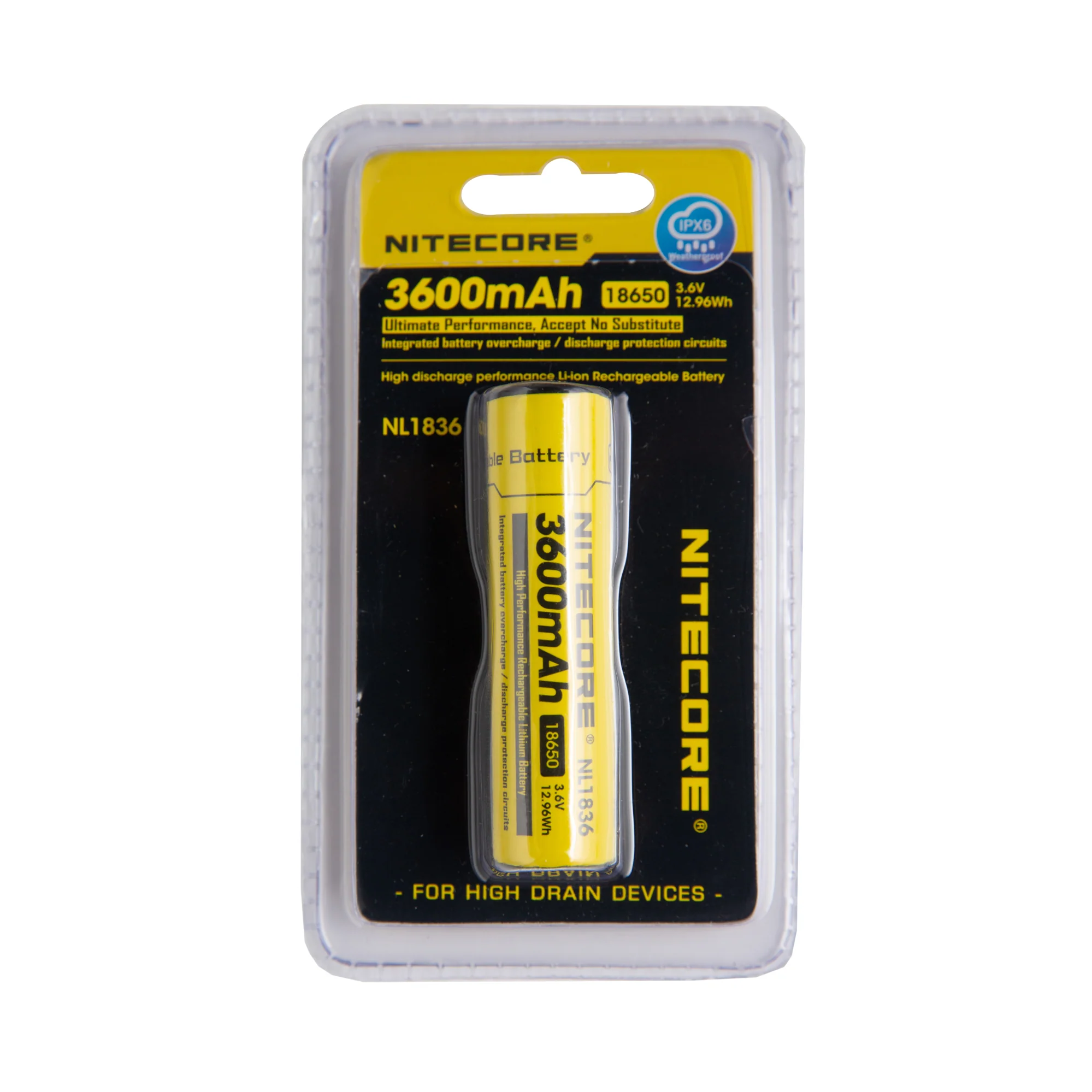 Nitecore NL1836 18650 3600mAh Battery - Protected Button Top - Image 4