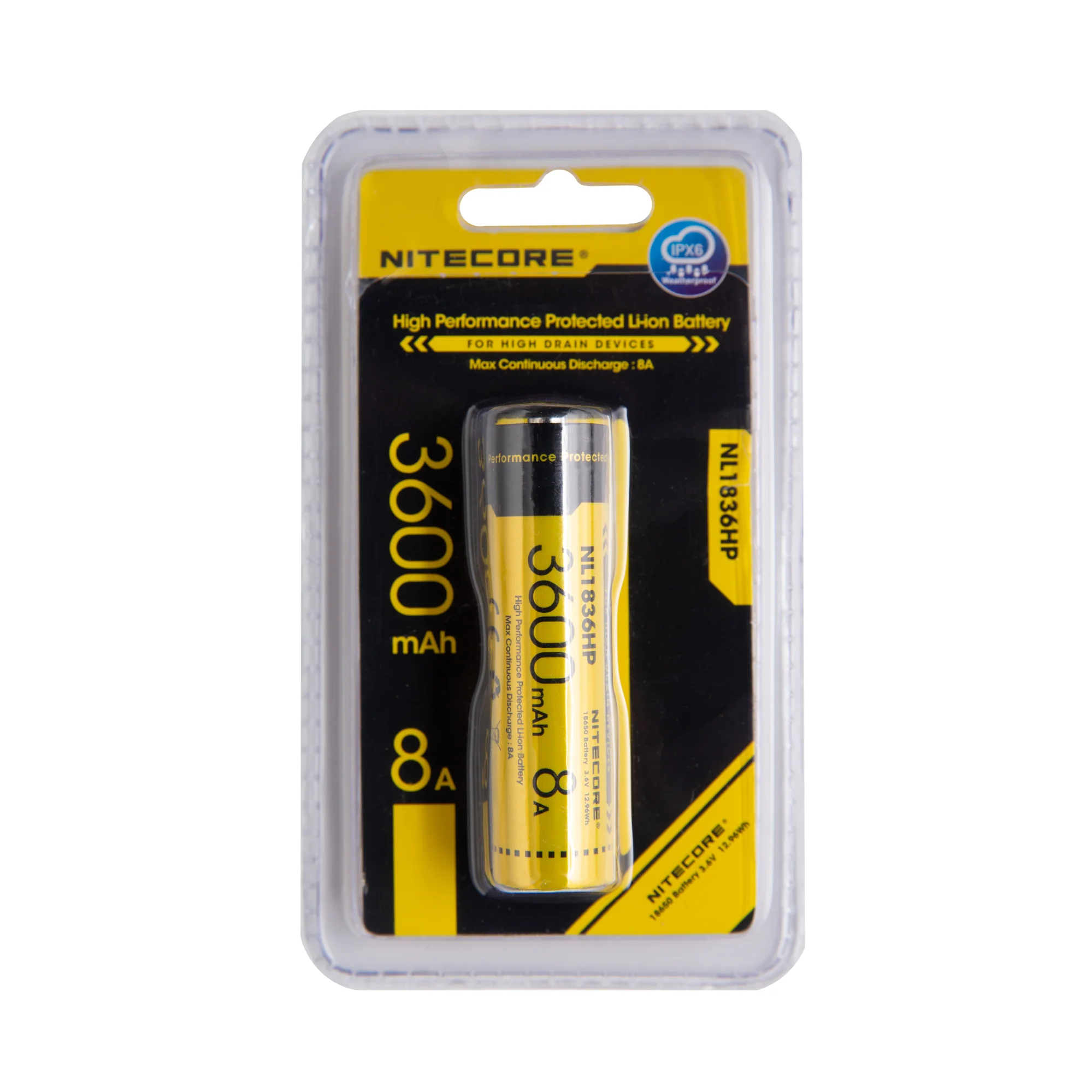 Nitecore NL1836HP 18650 3600mAh 8A Battery - Protected Button Top - Image 4