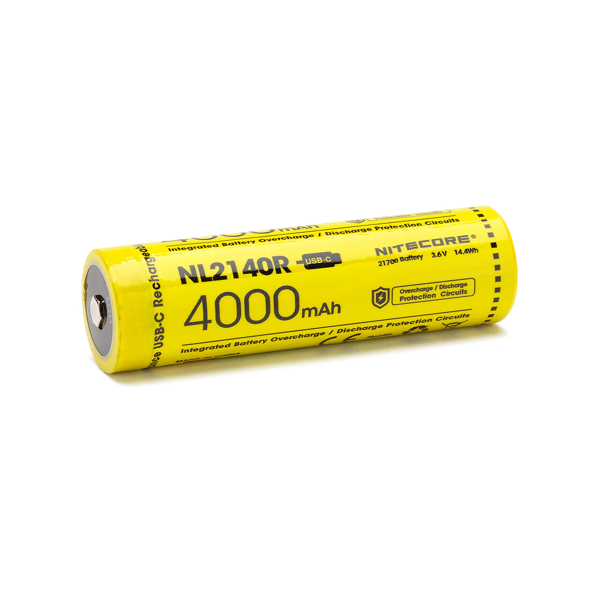 Nitecore NL2140R 21700 4000mAh USB-C Battery - Protected Button Top - Image 2