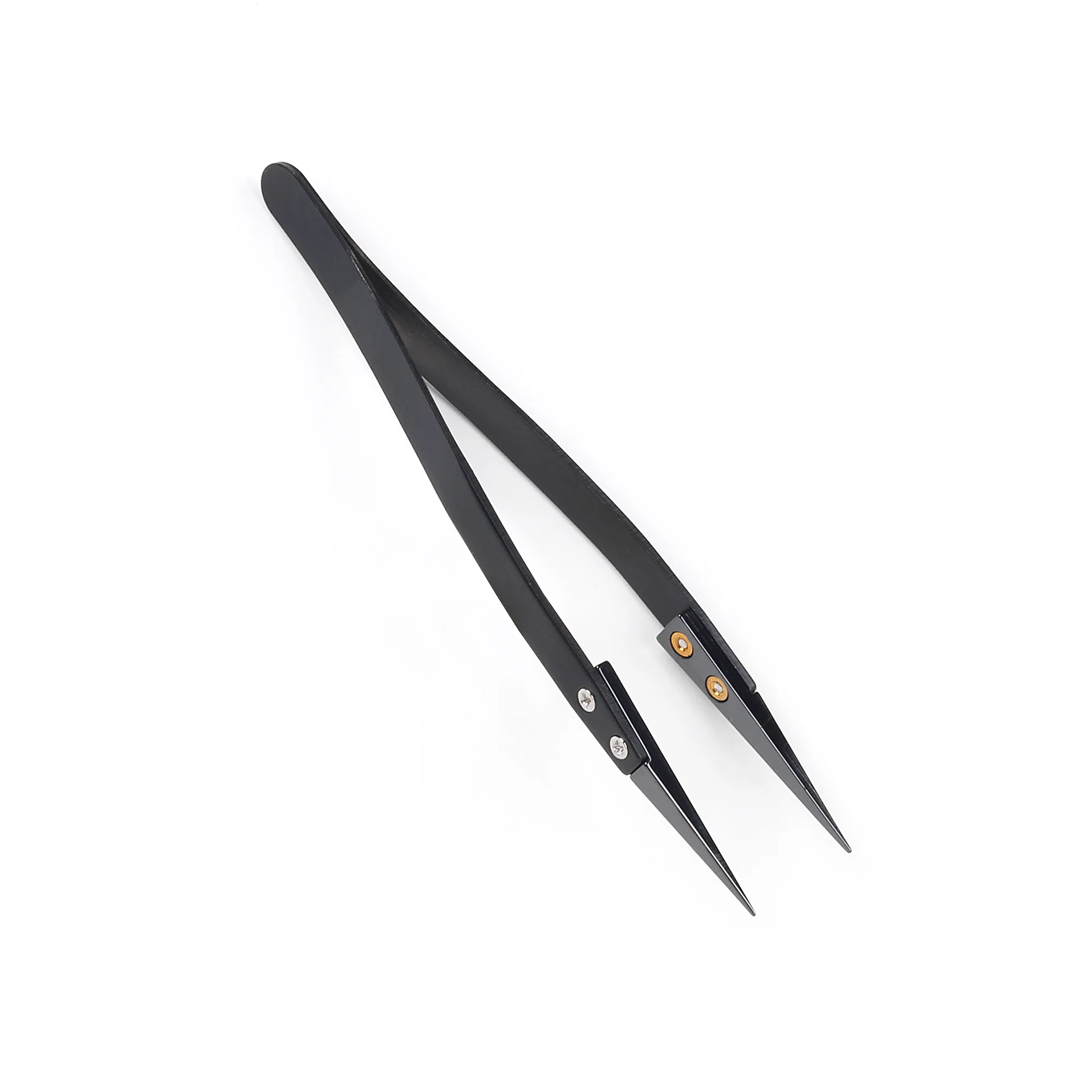 Stainless Steel / Ceramic Tweezers - Pointed Black Tips