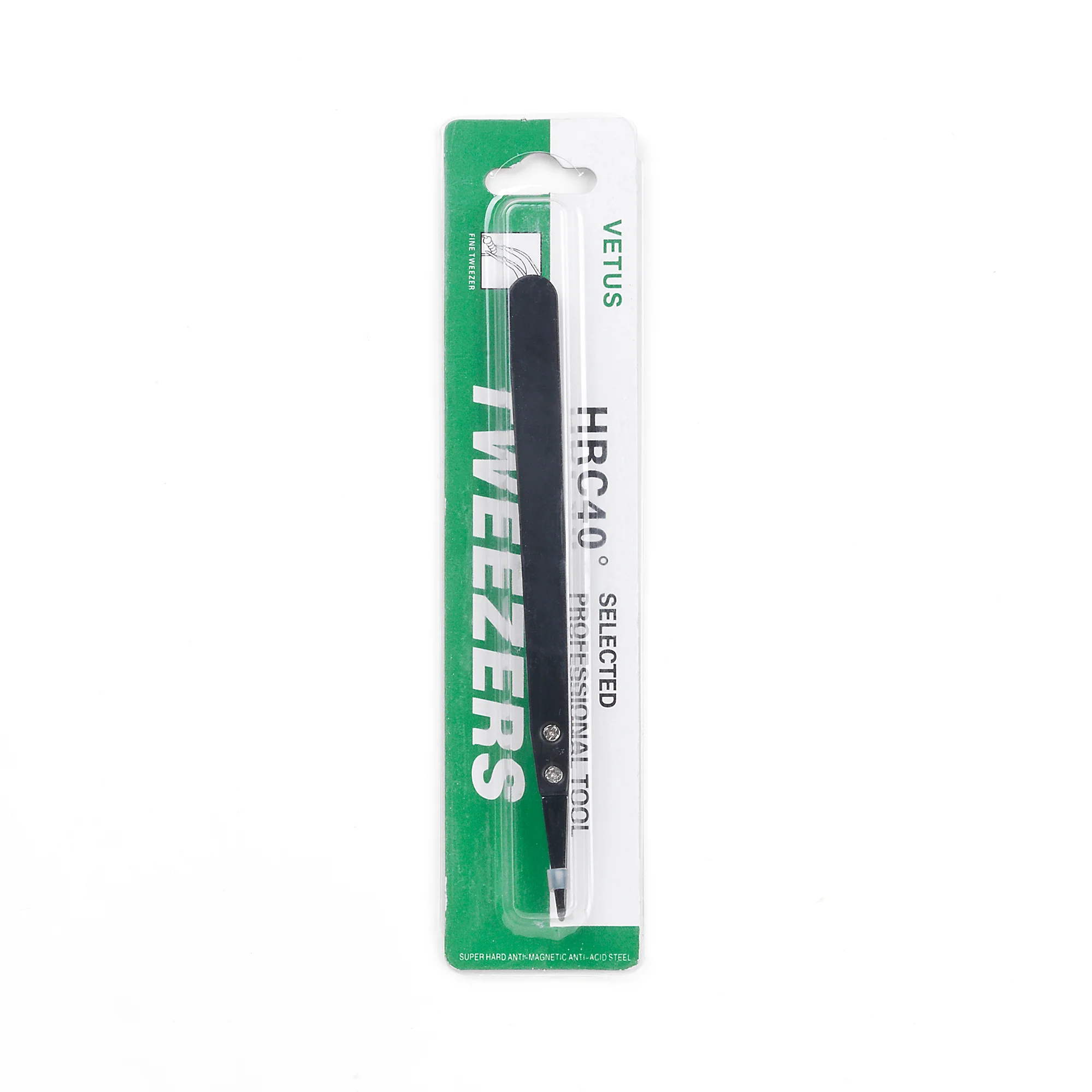 Stainless Steel / Ceramic Tweezers - Rounded Black Tips - Image 2