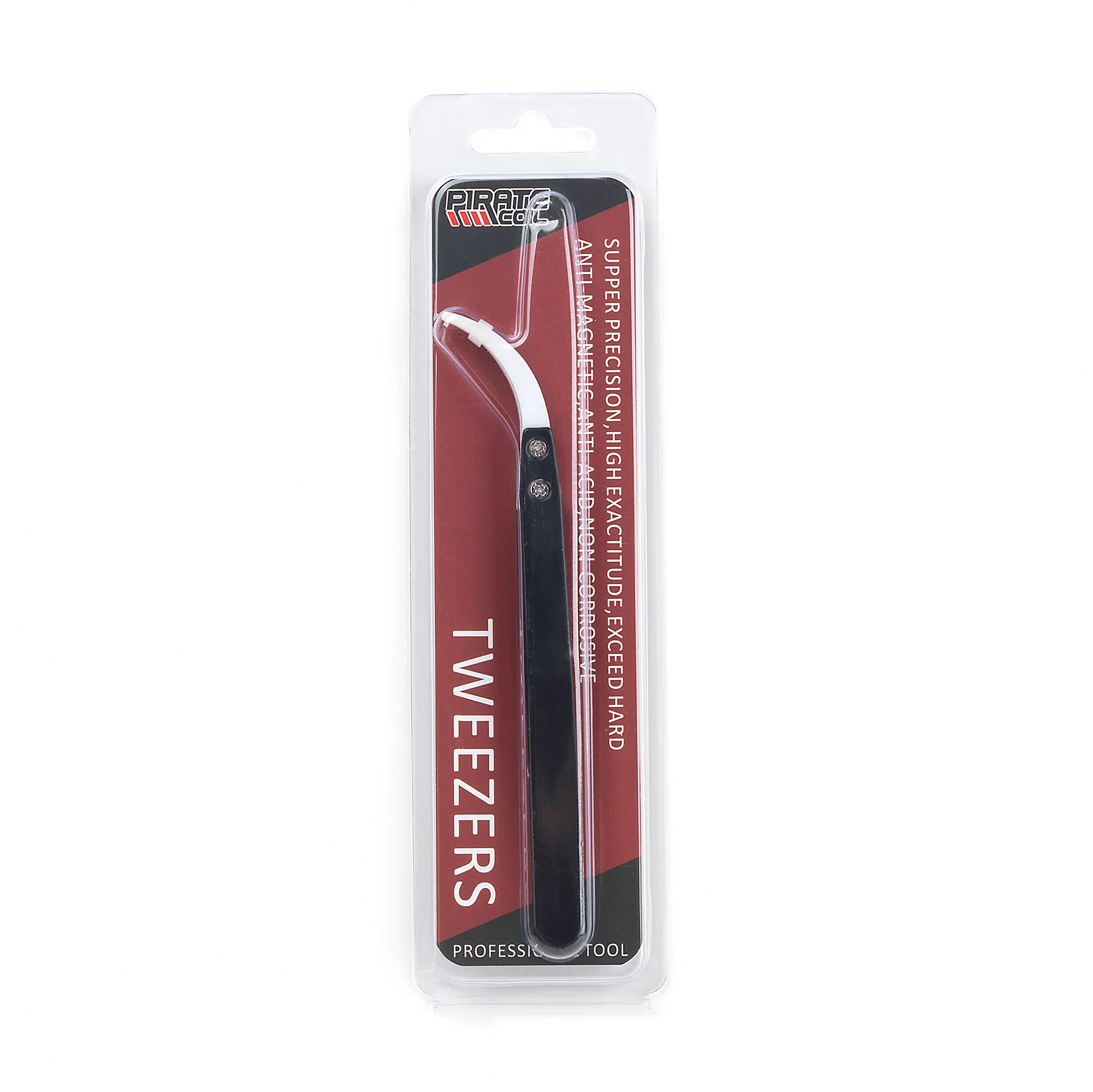 White Stainless Steel Curved Ceramic Tip Tweezers | Heat Resistant - Image 2