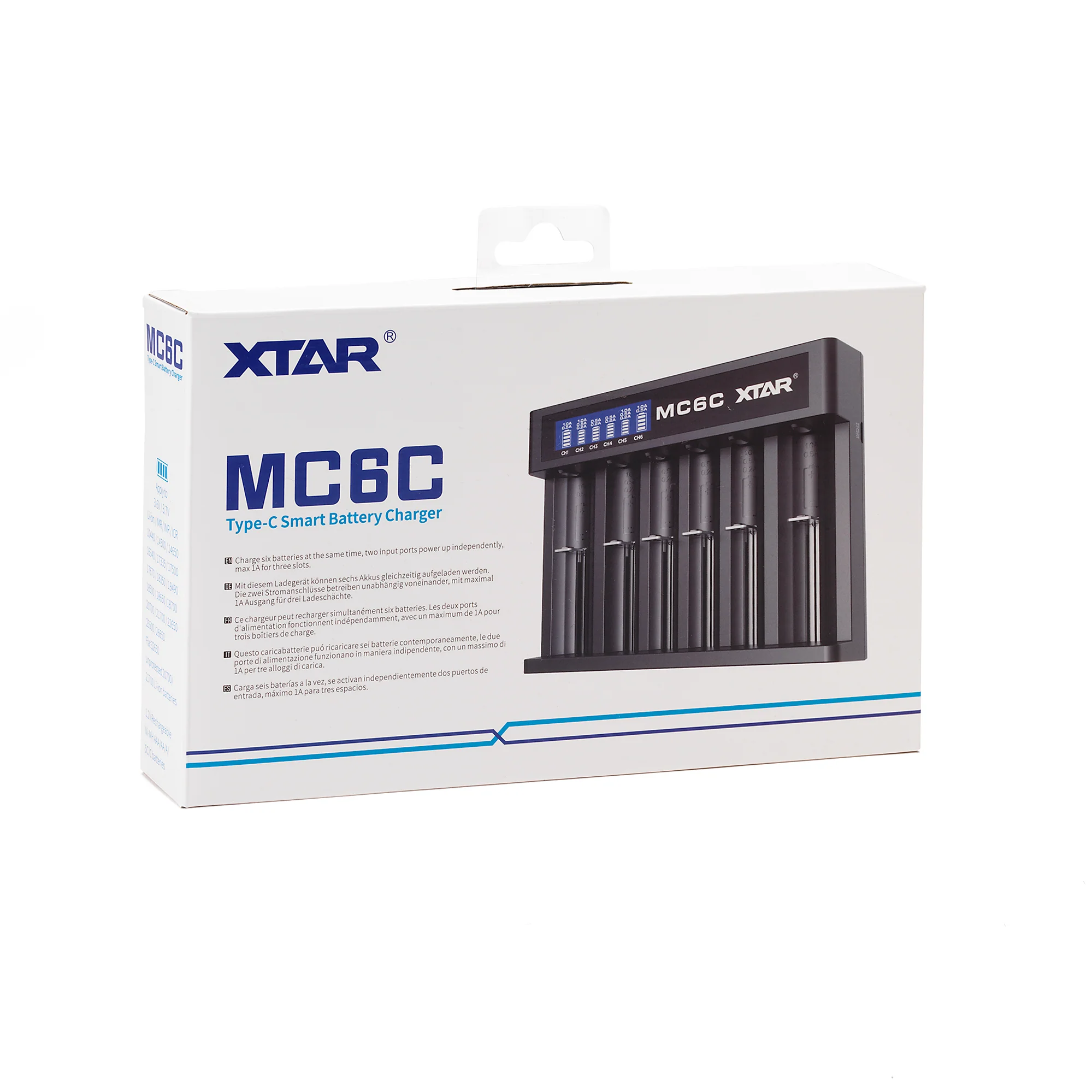 XTAR MC6C 6 Bay Smart LCD Li-ion Battery Charger - Ultimate Charging Effici - Image 4