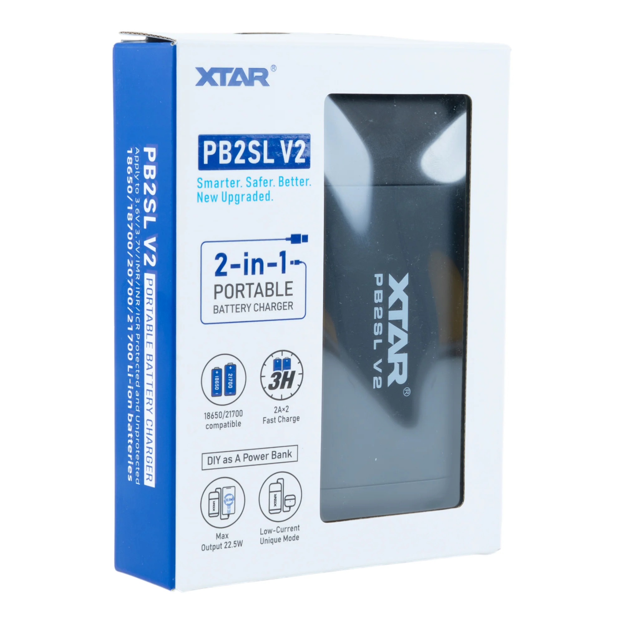 XTAR PB2SL V2 Portable Power Bank Charger - Black - Image 4